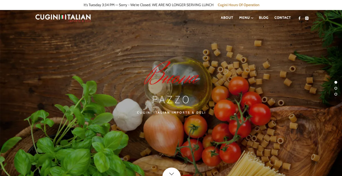 Cugini Italian Imports & Deli website