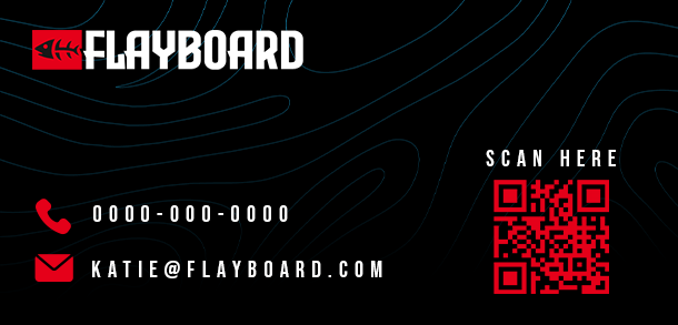 Flayboard business card, front