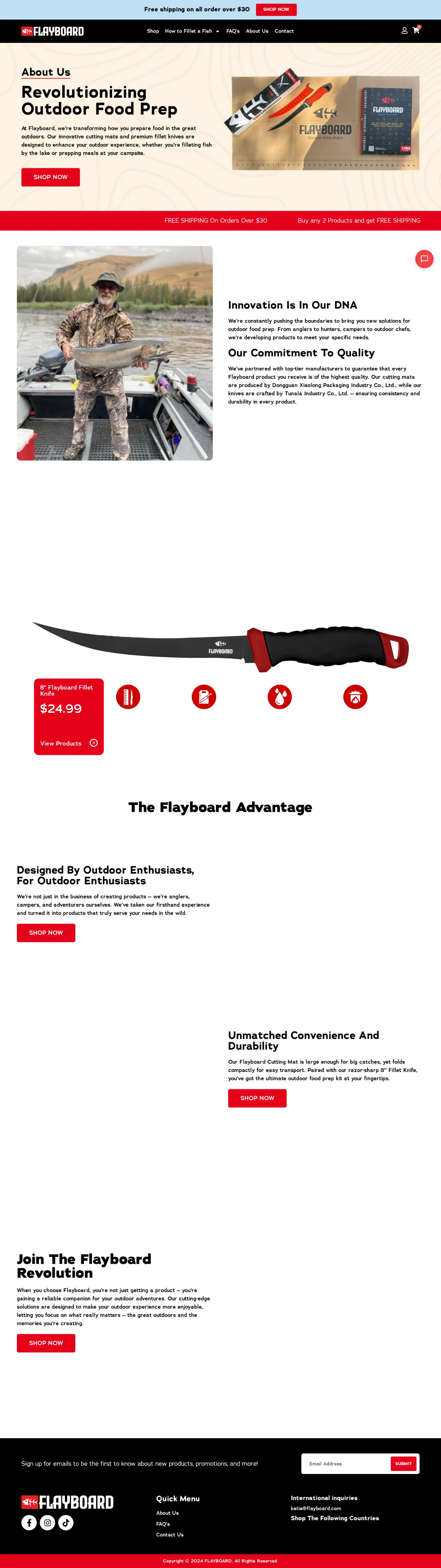 Flayboard about us page