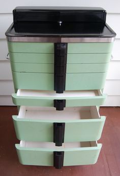 1940s mint dental cabinet