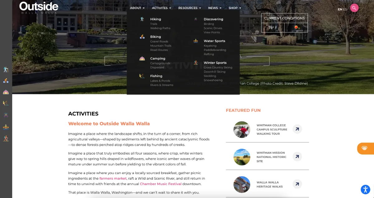2026 activities menu