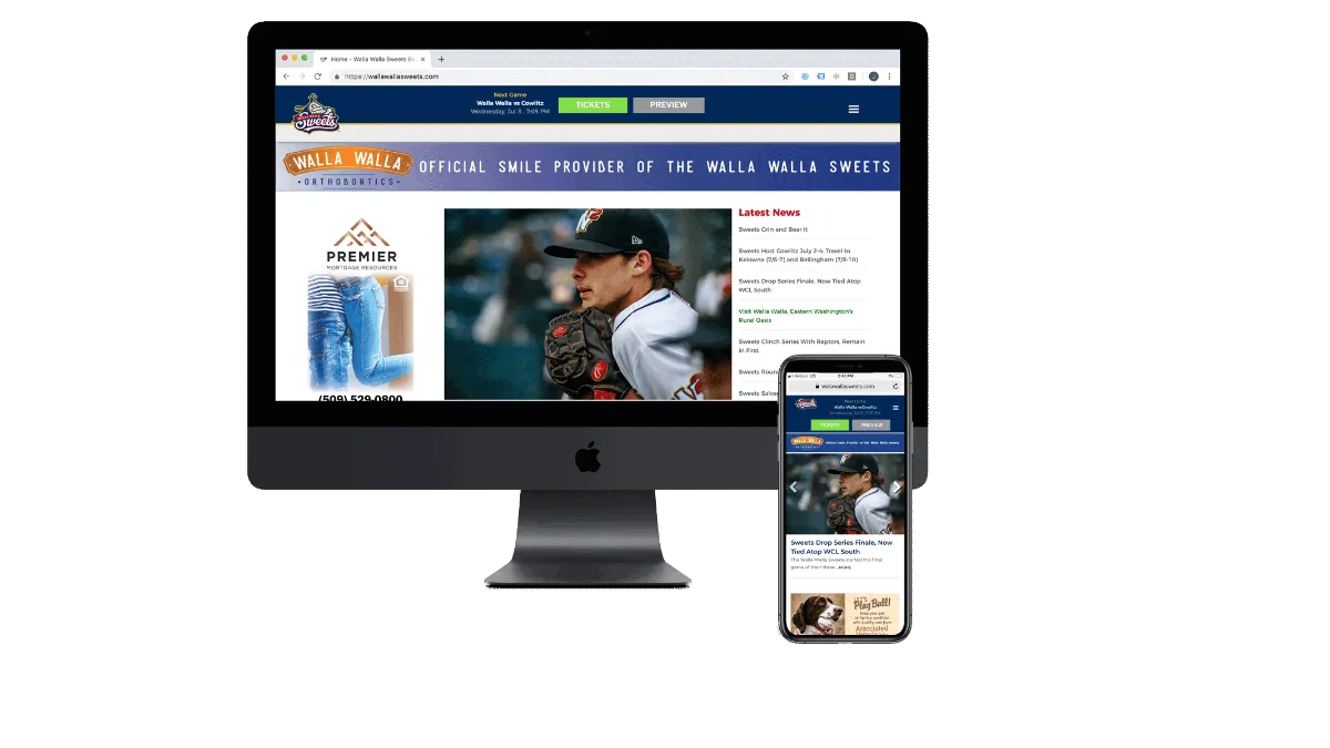 Walla Walla Sweets website on desktop and mobile