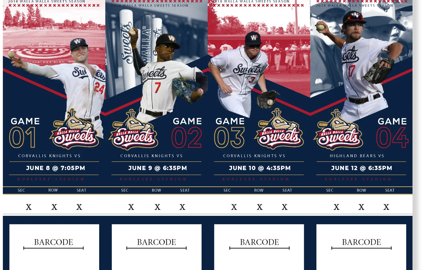 Season ticket interior with perforated game stubs