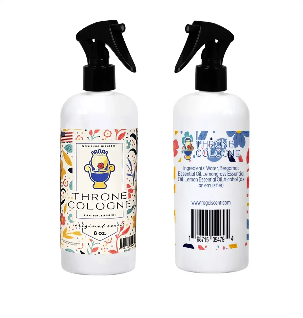 Throne Cologne label, front and back